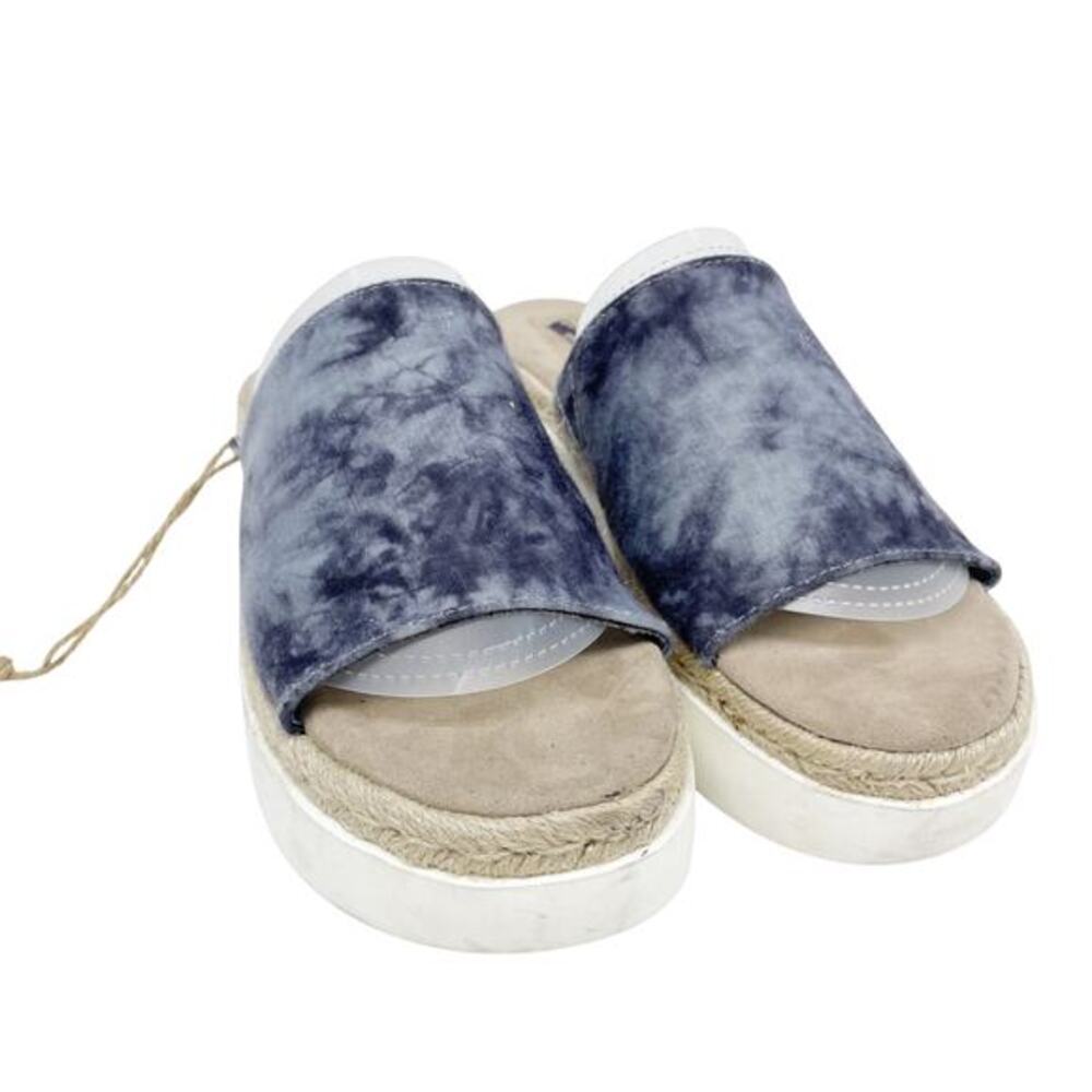 Cool Planet by Steve Madden Women's Juniperr Slide Sandals Blue Tie Dye 8.5M